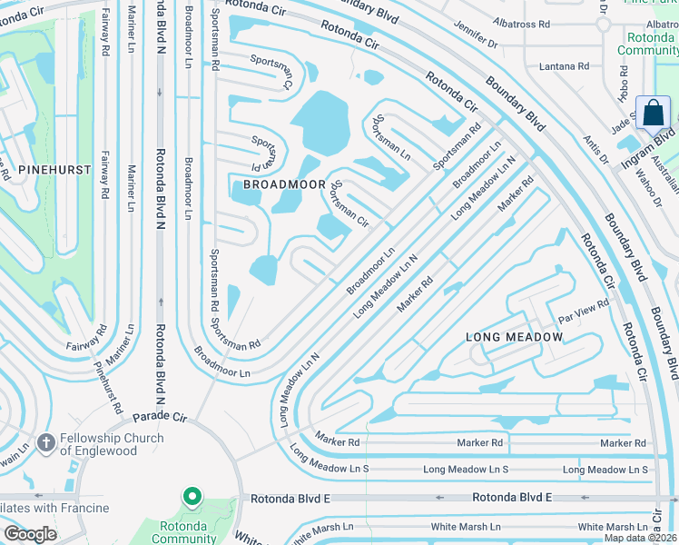 map of restaurants, bars, coffee shops, grocery stores, and more near 3 Sportsman Way in Rotonda West
