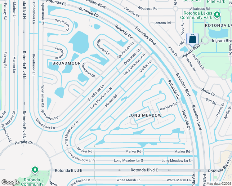 map of restaurants, bars, coffee shops, grocery stores, and more near 54 Long Meadow Lane North in Rotonda West