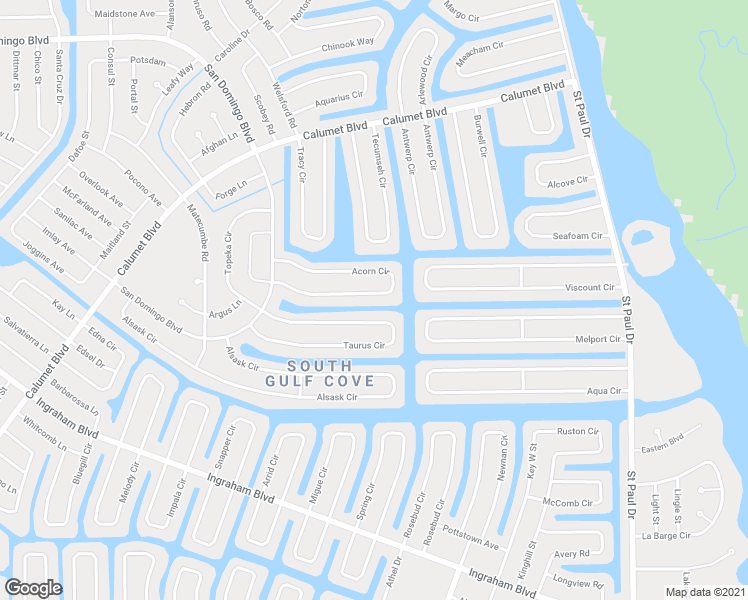 map of restaurants, bars, coffee shops, grocery stores, and more near 15236 Acorn Circle in Port Charlotte