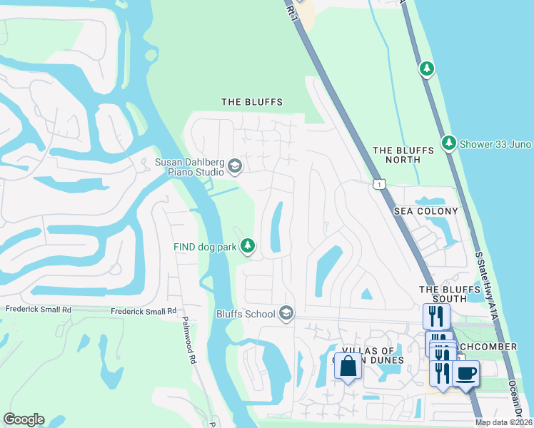 map of restaurants, bars, coffee shops, grocery stores, and more near 251 River Park Drive in Jupiter