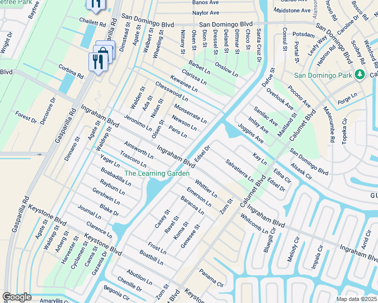 map of restaurants, bars, coffee shops, grocery stores, and more near 8576 Santa Cruz Dr in Port Charlotte