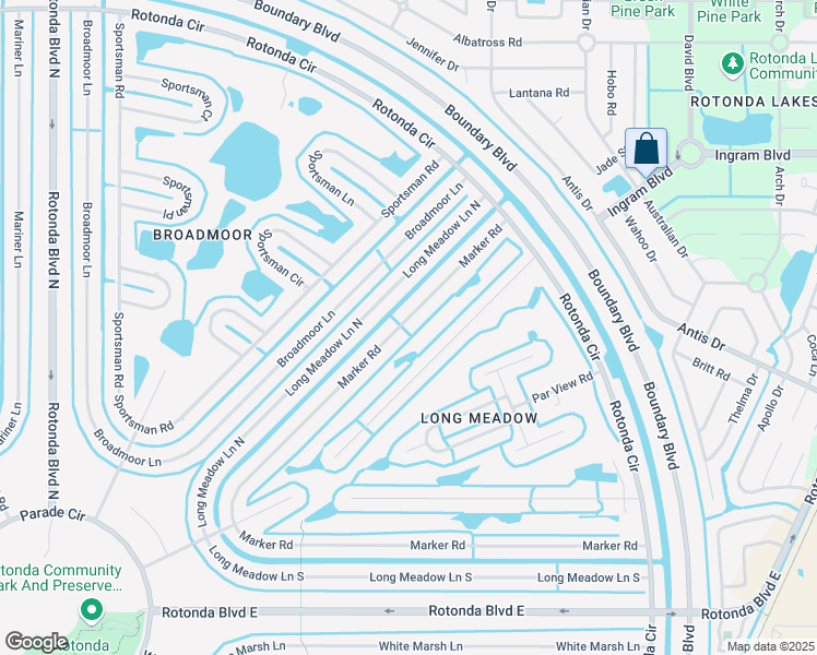 map of restaurants, bars, coffee shops, grocery stores, and more near 46 Marker Road in Rotonda West