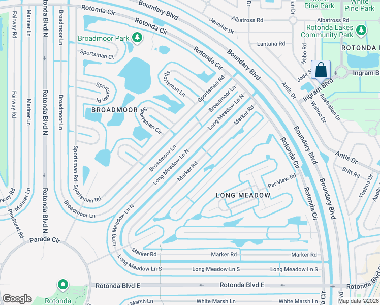 map of restaurants, bars, coffee shops, grocery stores, and more near 54 Long Meadow Lane North in Rotonda West