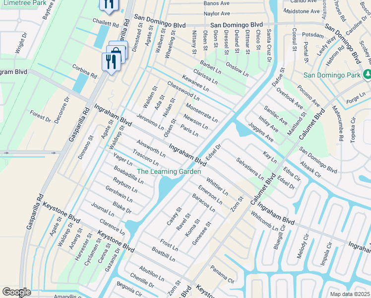 map of restaurants, bars, coffee shops, grocery stores, and more near 13564 Ingraham Boulevard in Port Charlotte
