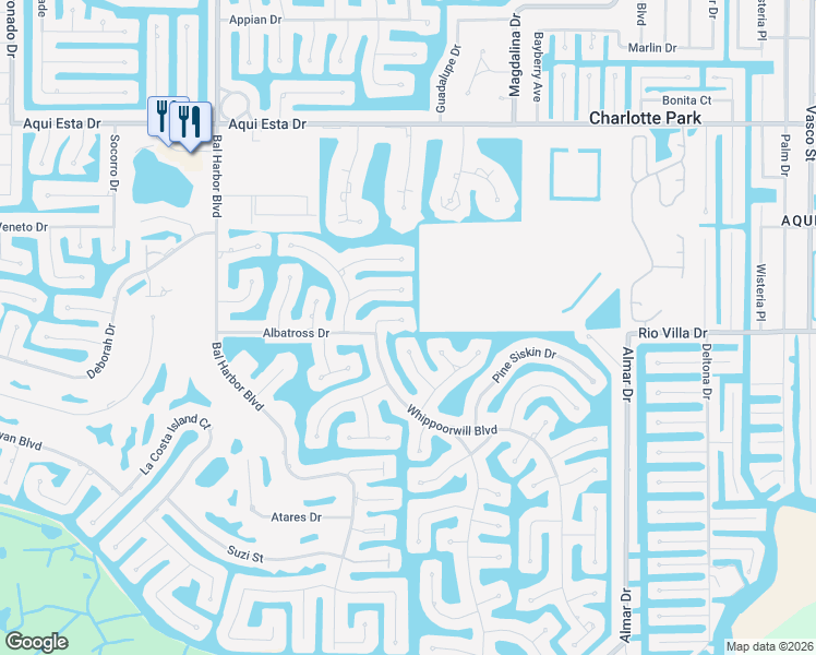 map of restaurants, bars, coffee shops, grocery stores, and more near 1441 Kiwi Court in Punta Gorda