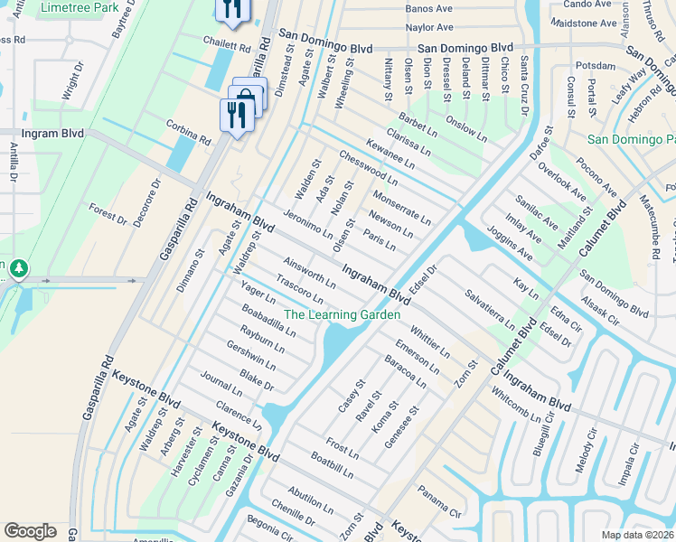 map of restaurants, bars, coffee shops, grocery stores, and more near 13504 Ainsworth Lane in Port Charlotte
