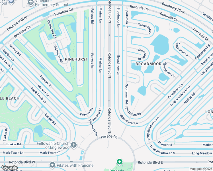 map of restaurants, bars, coffee shops, grocery stores, and more near 195 Mariner Lane in Rotonda West