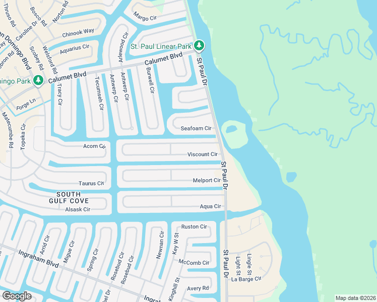 map of restaurants, bars, coffee shops, grocery stores, and more near 15874 Viscount Circle in Port Charlotte