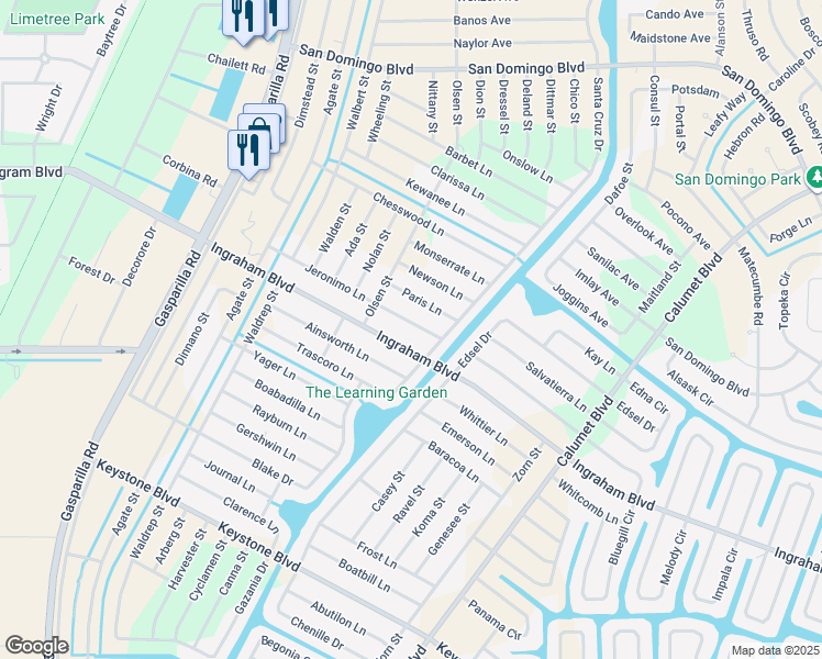 map of restaurants, bars, coffee shops, grocery stores, and more near 13564 Ingraham Boulevard in Port Charlotte
