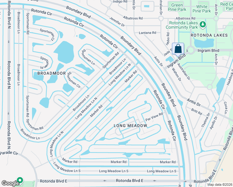 map of restaurants, bars, coffee shops, grocery stores, and more near 28 Marker Road in Rotonda West