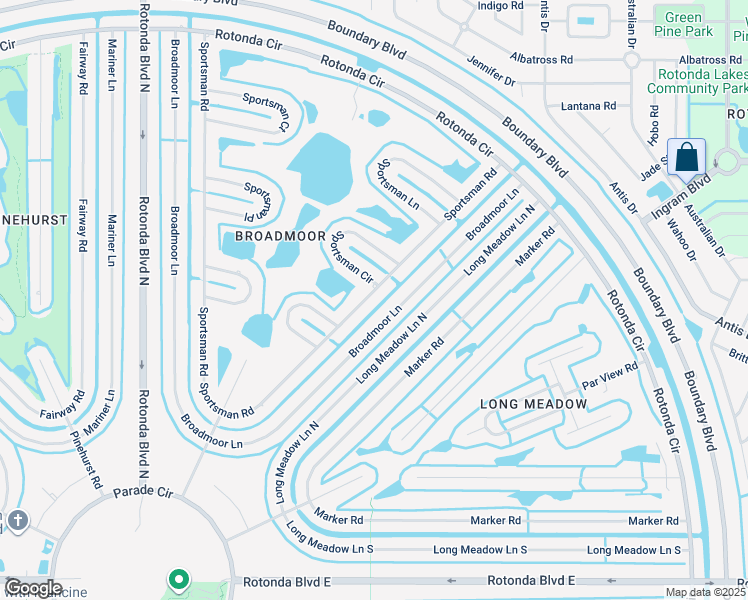 map of restaurants, bars, coffee shops, grocery stores, and more near 203 Sportsman Road in Rotonda West