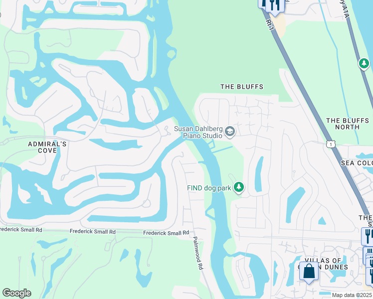 map of restaurants, bars, coffee shops, grocery stores, and more near 494 Mariner Drive in Jupiter