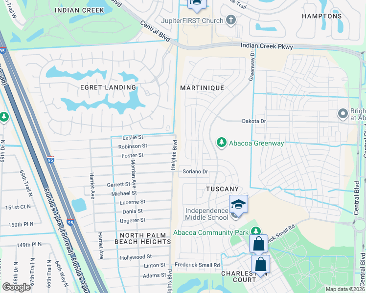 map of restaurants, bars, coffee shops, grocery stores, and more near 226 Caravelle Drive in Jupiter