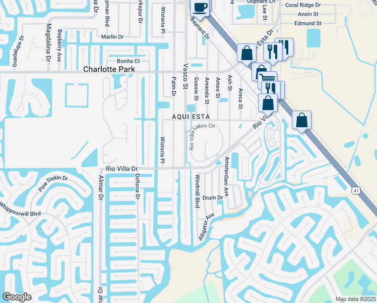 map of restaurants, bars, coffee shops, grocery stores, and more near 24604 Rio Villa Lakes Circle in Punta Gorda