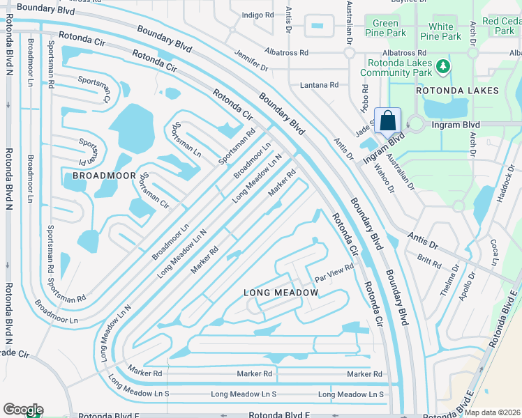 map of restaurants, bars, coffee shops, grocery stores, and more near 28 Marker Road in Rotonda West