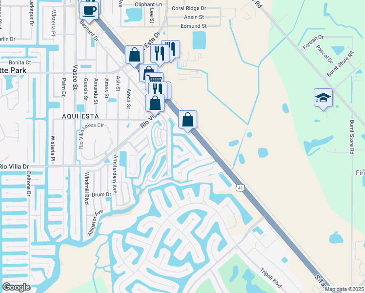 map of restaurants, bars, coffee shops, grocery stores, and more near 3819 Barnegat Drive in Punta Gorda
