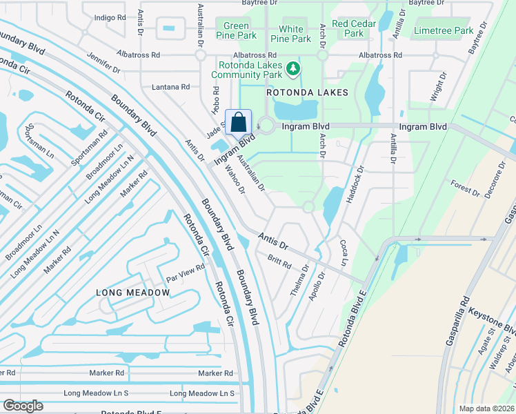 map of restaurants, bars, coffee shops, grocery stores, and more near 138 Wahoo Drive in Rotonda West