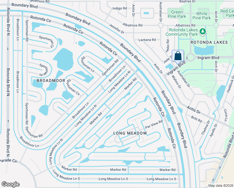 map of restaurants, bars, coffee shops, grocery stores, and more near 28 Marker Road in Rotonda West