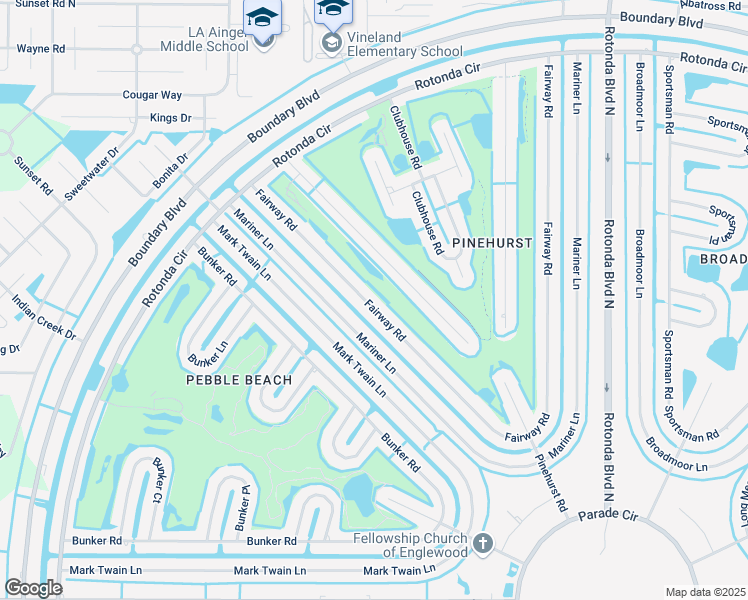 map of restaurants, bars, coffee shops, grocery stores, and more near 58 Fairway Road in Rotonda West
