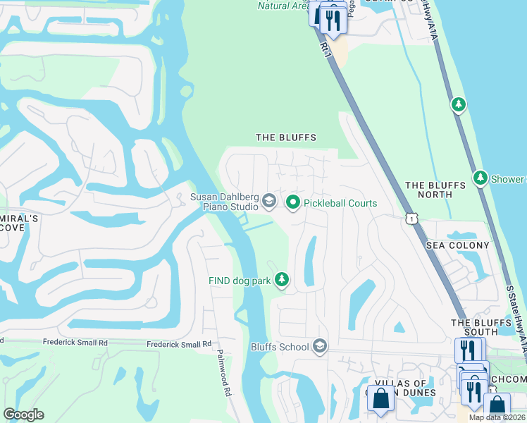 map of restaurants, bars, coffee shops, grocery stores, and more near 322 River Edge Road in Jupiter