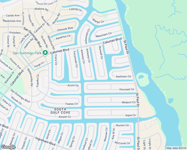 map of restaurants, bars, coffee shops, grocery stores, and more near 8280 Antwerp Circle in Port Charlotte