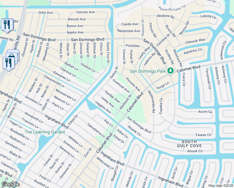 map of restaurants, bars, coffee shops, grocery stores, and more near 14341 McFarland Avenue in Port Charlotte