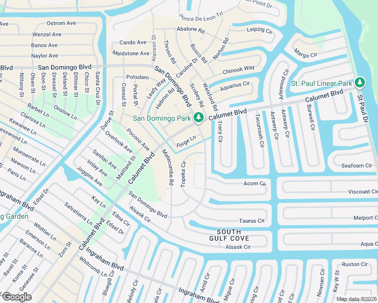 map of restaurants, bars, coffee shops, grocery stores, and more near 8442 Topeka Circle in Port Charlotte