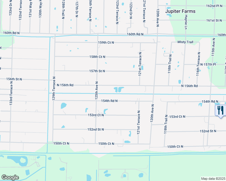map of restaurants, bars, coffee shops, grocery stores, and more near 12356 Sandy Run Road in Jupiter