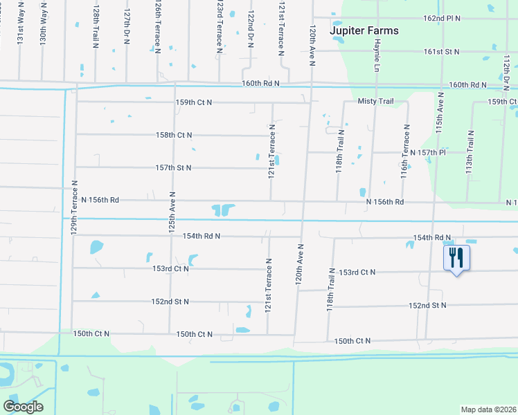 map of restaurants, bars, coffee shops, grocery stores, and more near 12168 Sandy Run Road in Jupiter