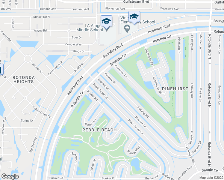 map of restaurants, bars, coffee shops, grocery stores, and more near 12 Mariner Lane in Rotonda West