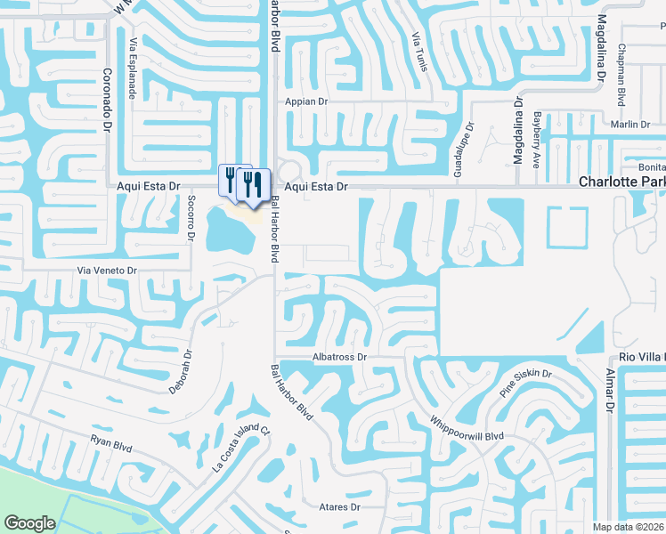 map of restaurants, bars, coffee shops, grocery stores, and more near 2002 Bal Harbor Boulevard in Punta Gorda