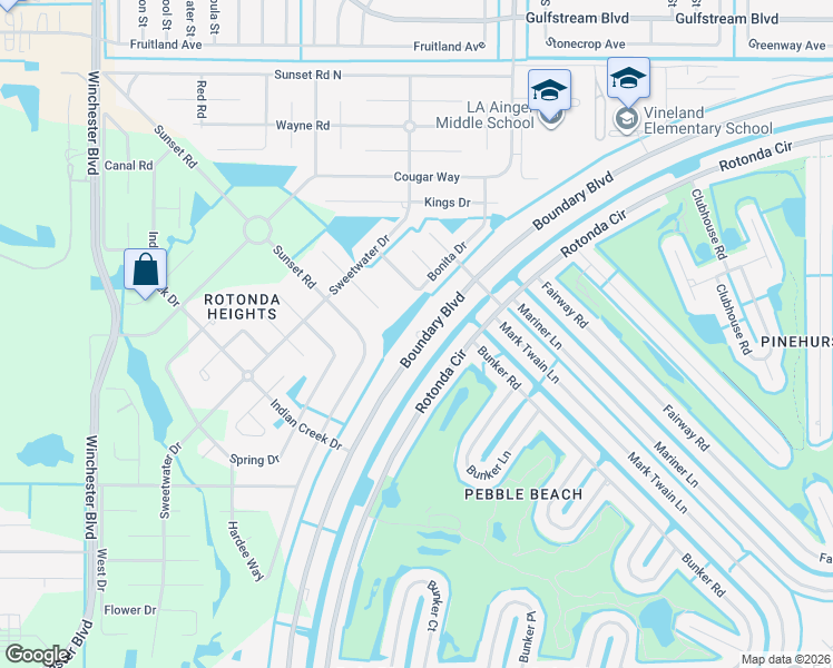 map of restaurants, bars, coffee shops, grocery stores, and more near 150 Island Court in Rotonda West