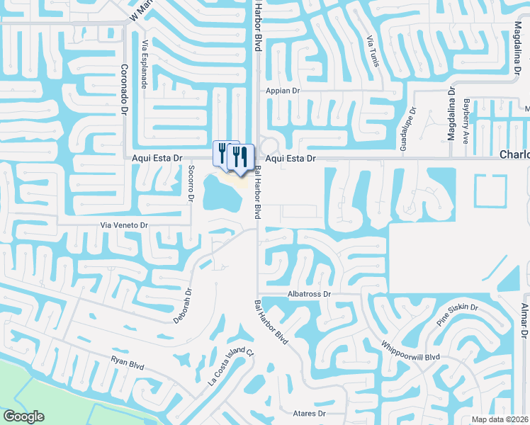 map of restaurants, bars, coffee shops, grocery stores, and more near 2001 Bal Harbor Boulevard in Punta Gorda