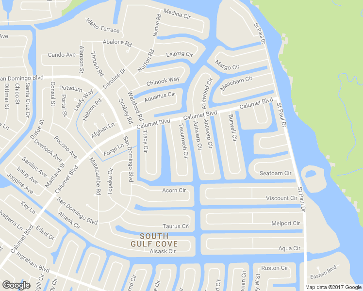 map of restaurants, bars, coffee shops, grocery stores, and more near 8333 Tecumseh Circle in Port Charlotte