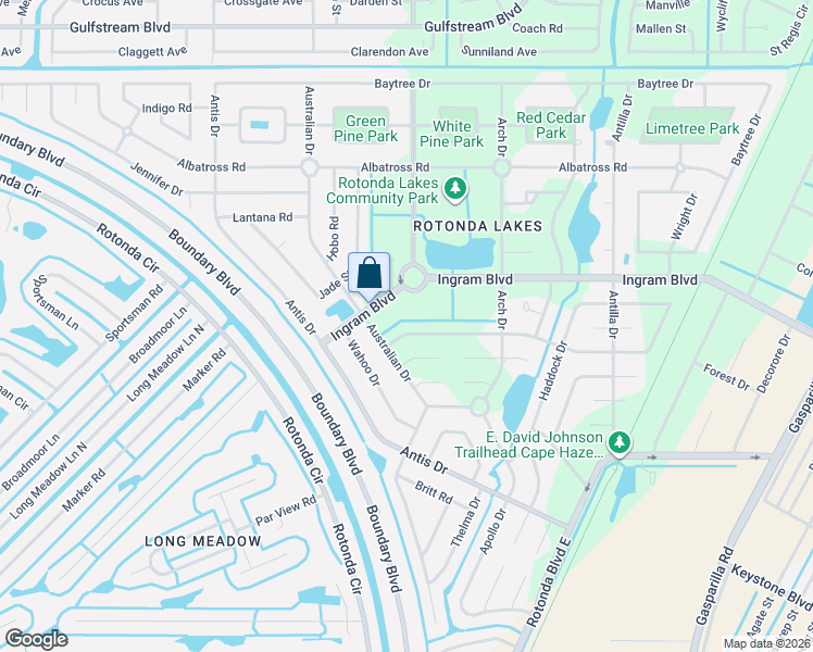 map of restaurants, bars, coffee shops, grocery stores, and more near 106 Hercules Drive in Rotonda West