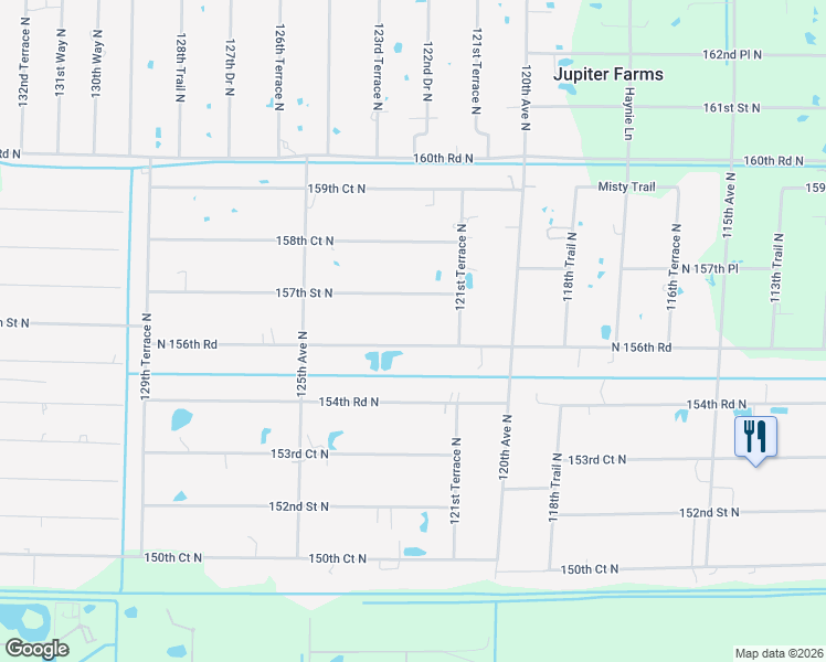 map of restaurants, bars, coffee shops, grocery stores, and more near 12295 Sandy Run Road in Jupiter