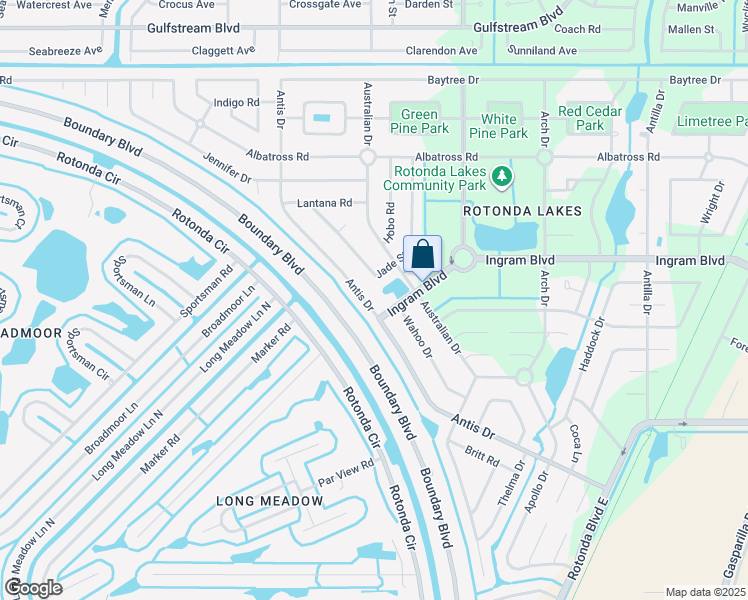map of restaurants, bars, coffee shops, grocery stores, and more near 216 Antis Drive in Rotonda West