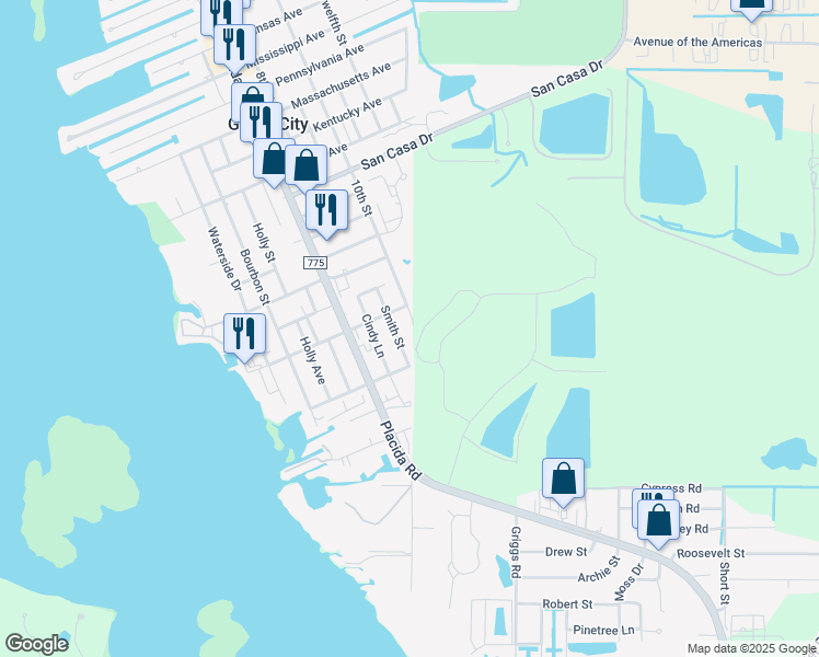 map of restaurants, bars, coffee shops, grocery stores, and more near 3230 10th Street in Englewood