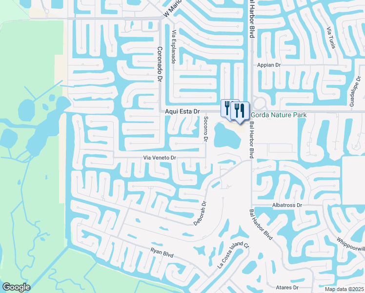map of restaurants, bars, coffee shops, grocery stores, and more near 2213 Cassino Court in Punta Gorda