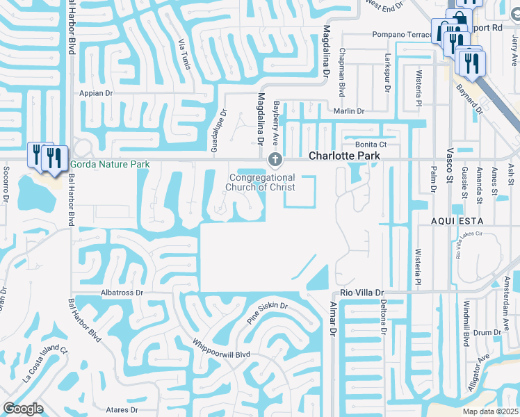 map of restaurants, bars, coffee shops, grocery stores, and more near 1354 Rock Dove Court in Punta Gorda