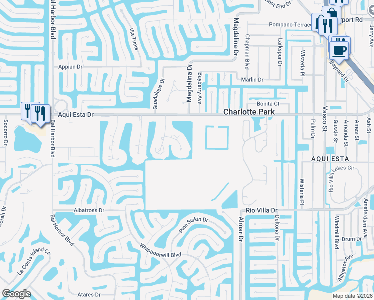 map of restaurants, bars, coffee shops, grocery stores, and more near 1354 Rock Dove Court in Punta Gorda