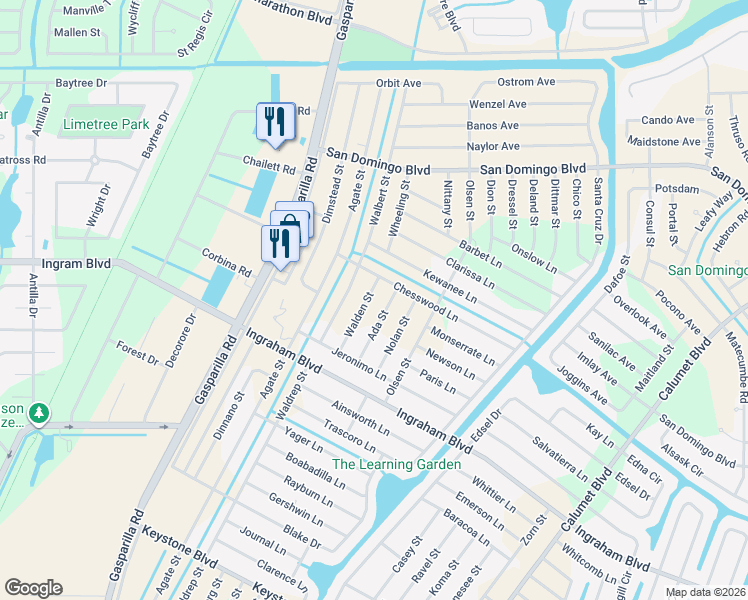 map of restaurants, bars, coffee shops, grocery stores, and more near 8331 Walden Street in Port Charlotte
