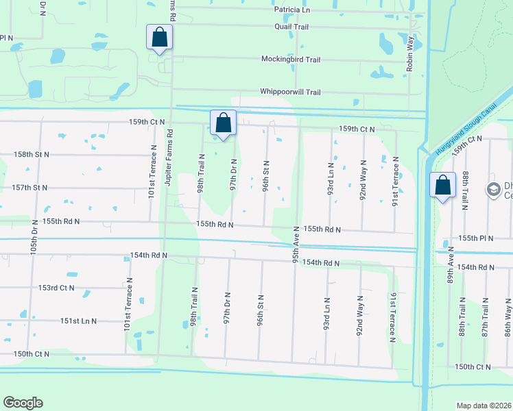 map of restaurants, bars, coffee shops, grocery stores, and more near 96TH Set N Sun Place in Jupiter