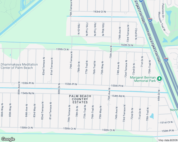 map of restaurants, bars, coffee shops, grocery stores, and more near 15698 77th Trail North in West Palm Beach