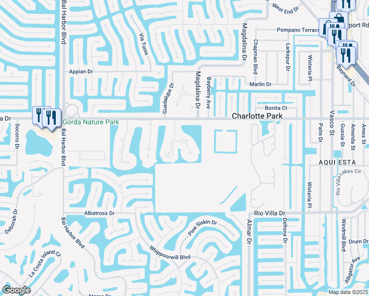 map of restaurants, bars, coffee shops, grocery stores, and more near 1341 Rock Dove Court in Punta Gorda