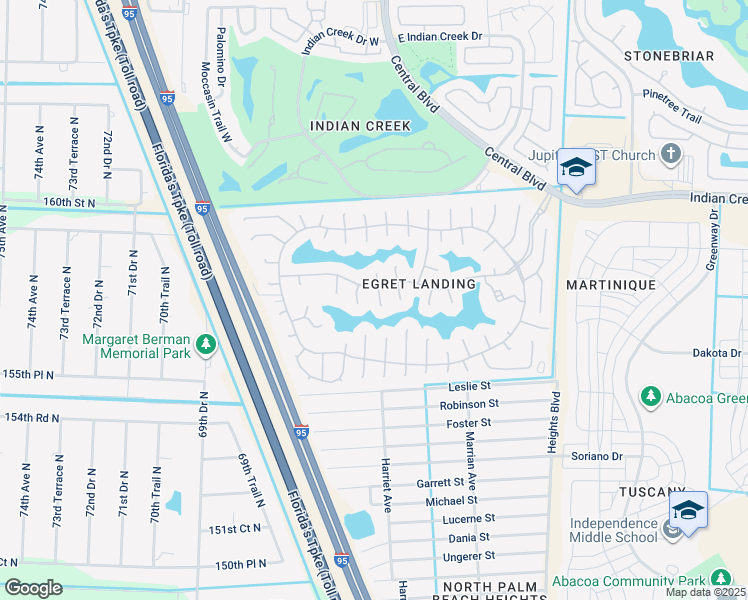 map of restaurants, bars, coffee shops, grocery stores, and more near 252 South Starling Lane in Jupiter