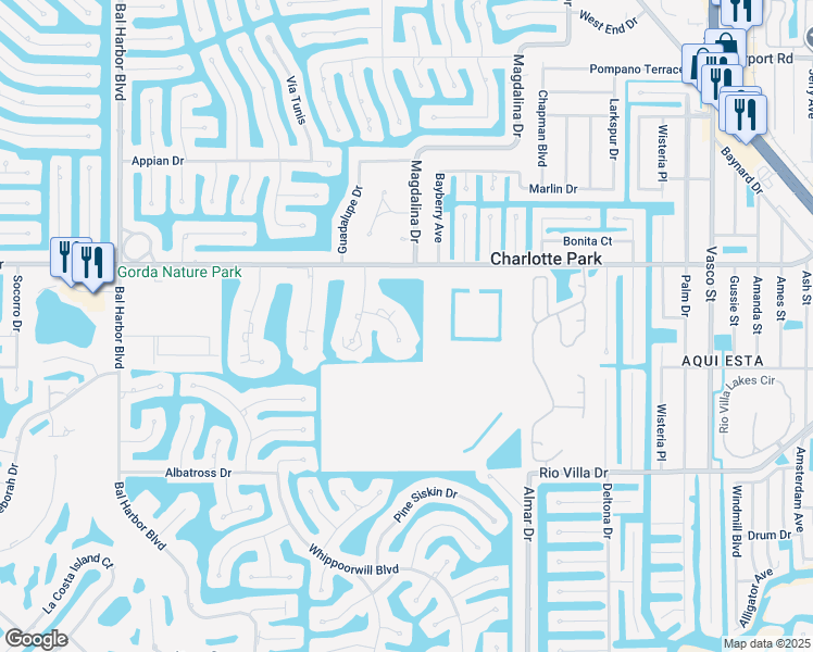 map of restaurants, bars, coffee shops, grocery stores, and more near 1354 Rock Dove Court in Punta Gorda