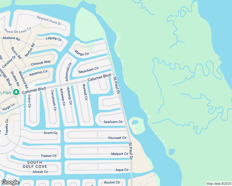 map of restaurants, bars, coffee shops, grocery stores, and more near 8909 Saint Paul Drive in Port Charlotte
