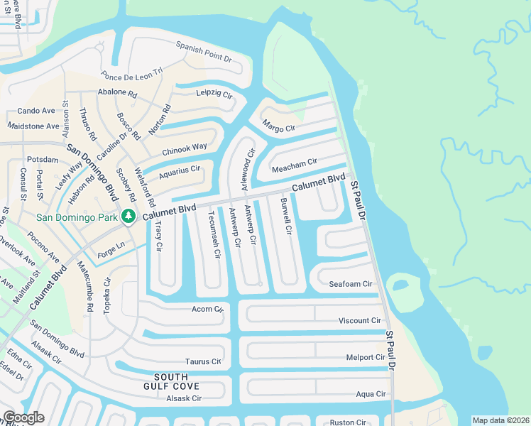 map of restaurants, bars, coffee shops, grocery stores, and more near 8084 Burwell Circle in Port Charlotte