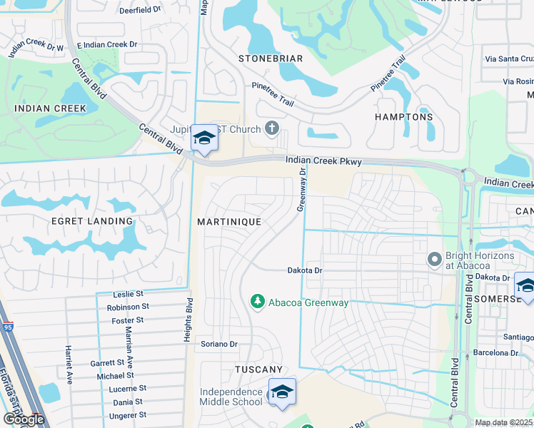 map of restaurants, bars, coffee shops, grocery stores, and more near 2641 East Community Drive in Jupiter